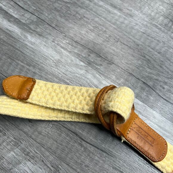 Woven Fabric Leather Belt Size Medium Eddie Bauer Costal Cowgirl - Picture 7 of 10